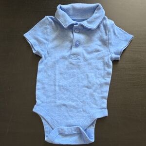 Jumping Beans Light Blue Collared Onesue 3 Months